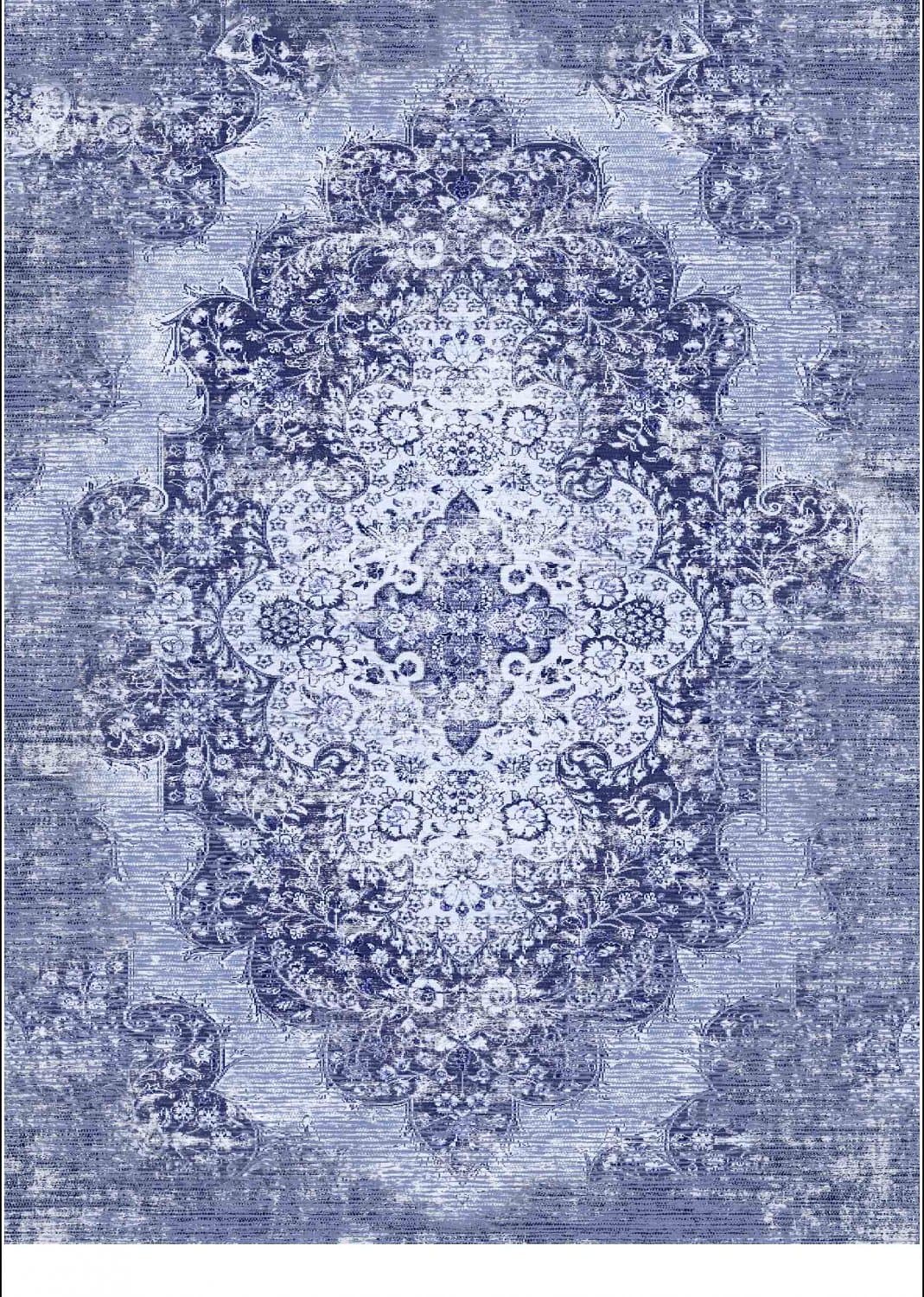 Wilton-teppe - Badem (blå) (Størrelse: 160 x 230 cm)