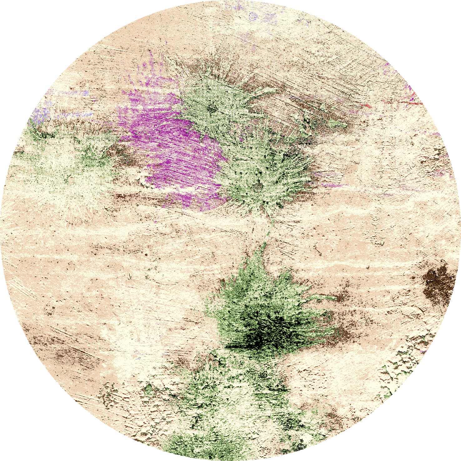 Rundt teppe - Dimos (beige/multi) (Størrelse: Ø 200 cm)