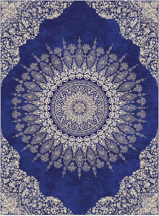 Wilton-teppe - Sandrigo (blå/beige) (Størrelse: 200 x 280 cm)