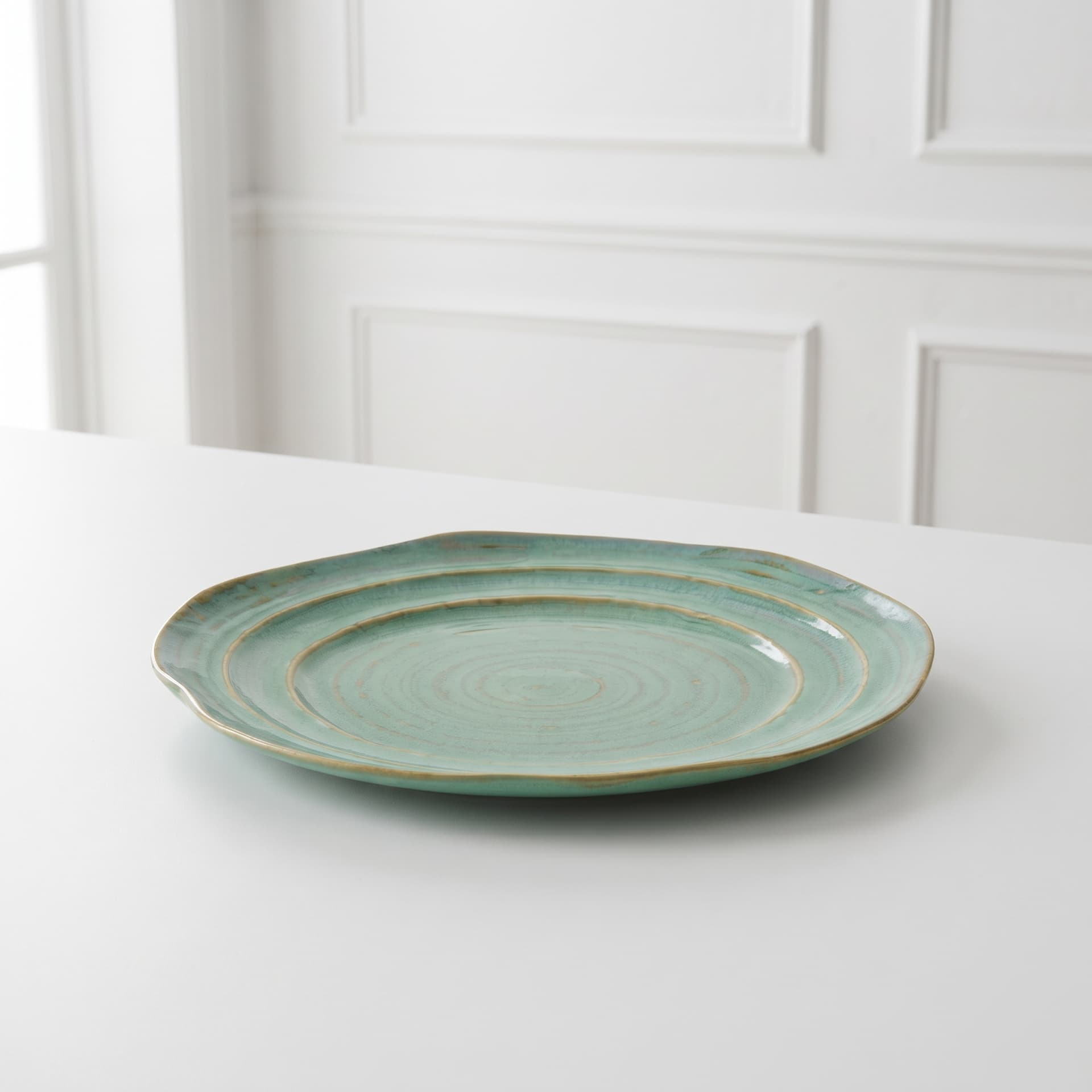 Grøn keramik tallerken – 18 cm