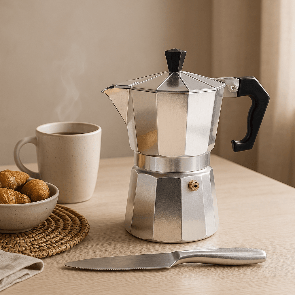 Bovari 9-koppers kaffekande i aluminium | 450 ml kapacitet