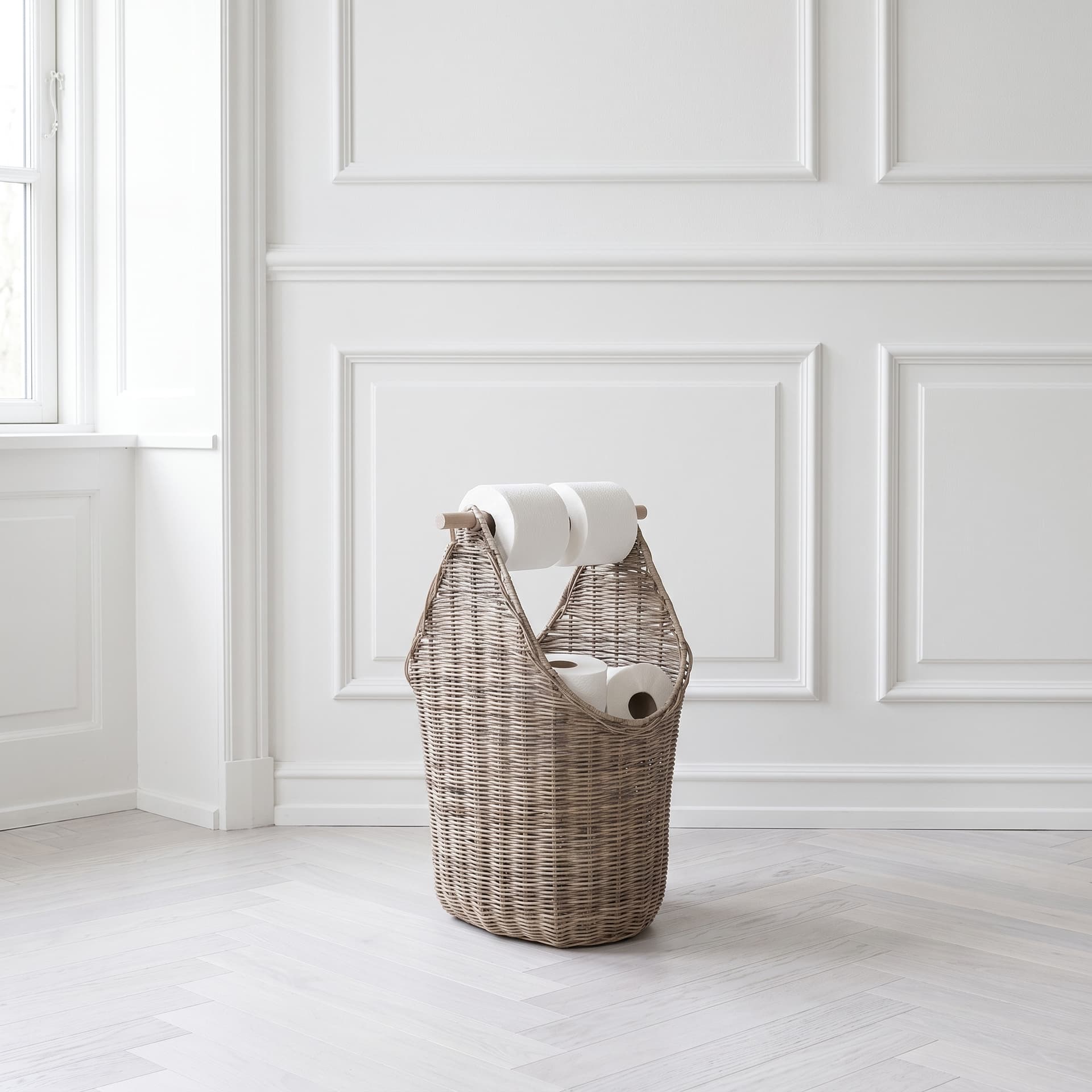 ALVA - toiletrulleholder kurv- rattan - 40x28xH50 cm