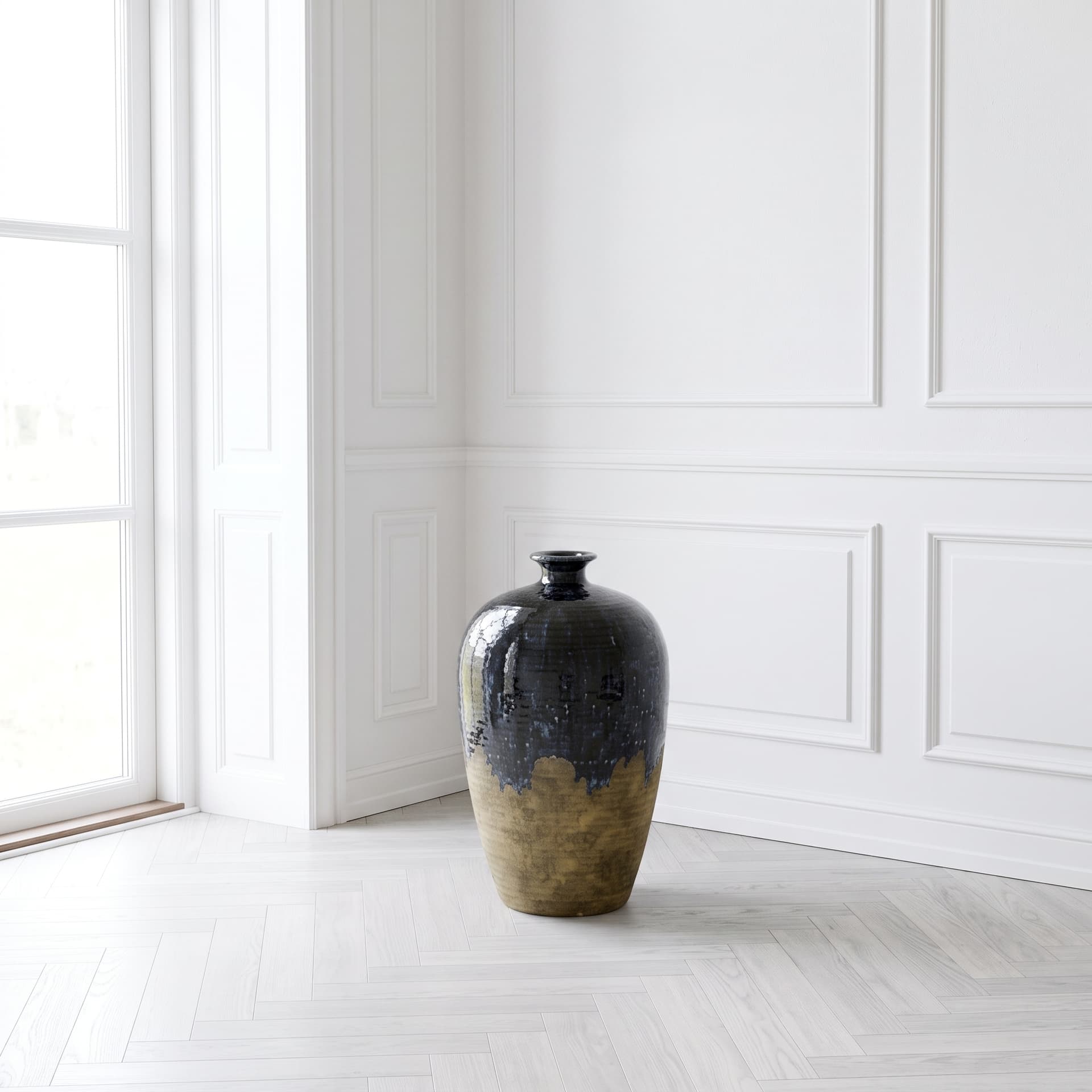 HANNE - keramik vase - Mørkeblå - Ø27x44,5 cm
