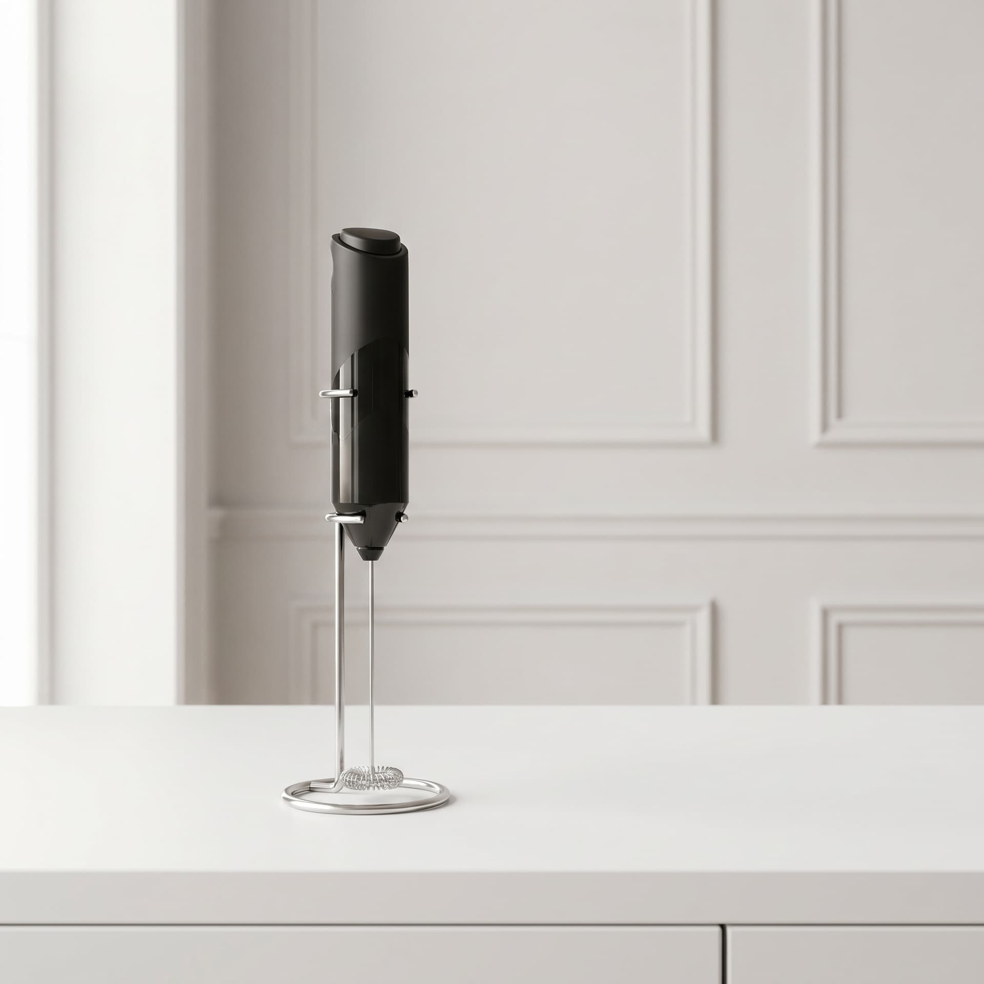 Elektrisk mælkeskummer med holder – Mini mixer til kaffe