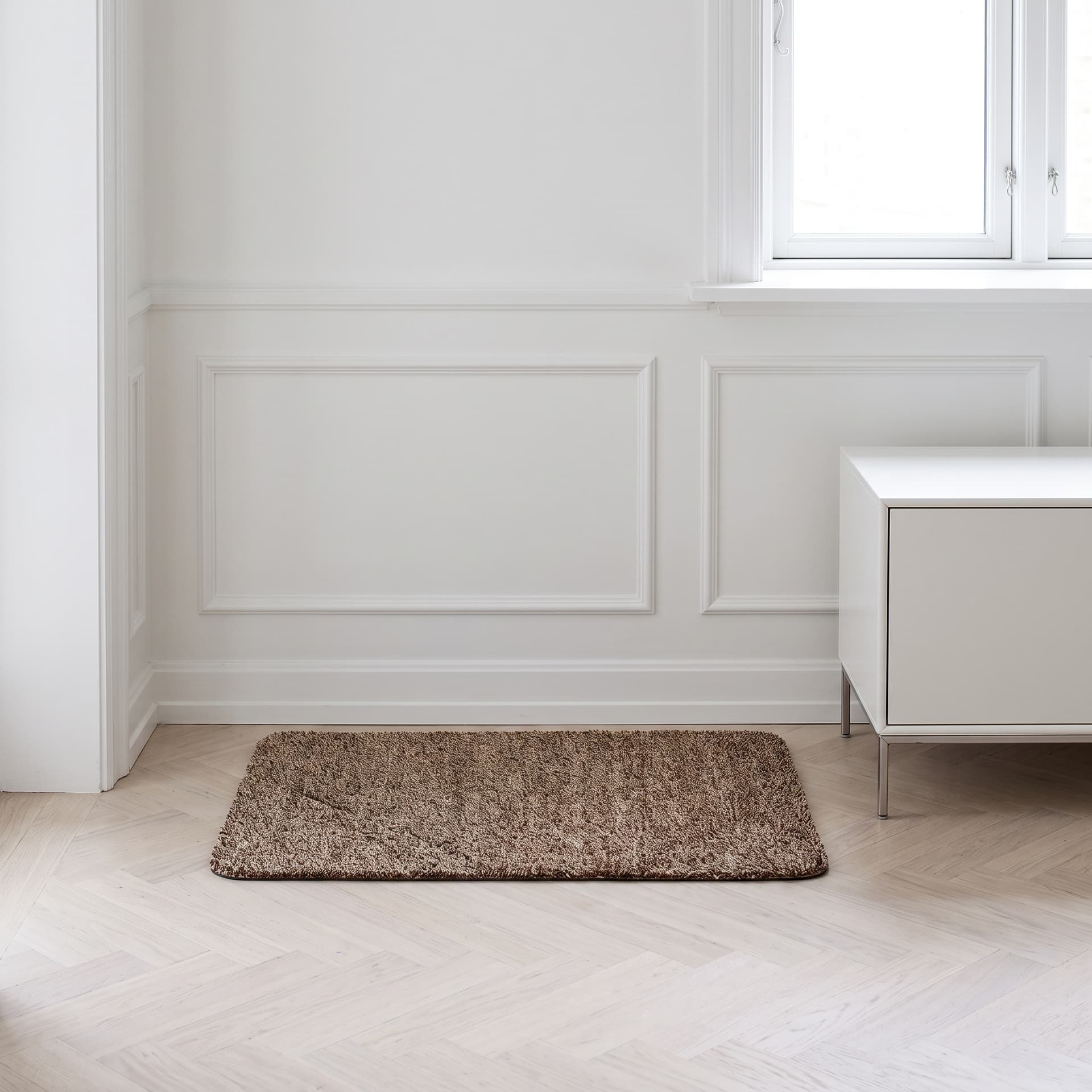Absorberende dørmåtte med skridsikker bund - Brun - 70×46 cm