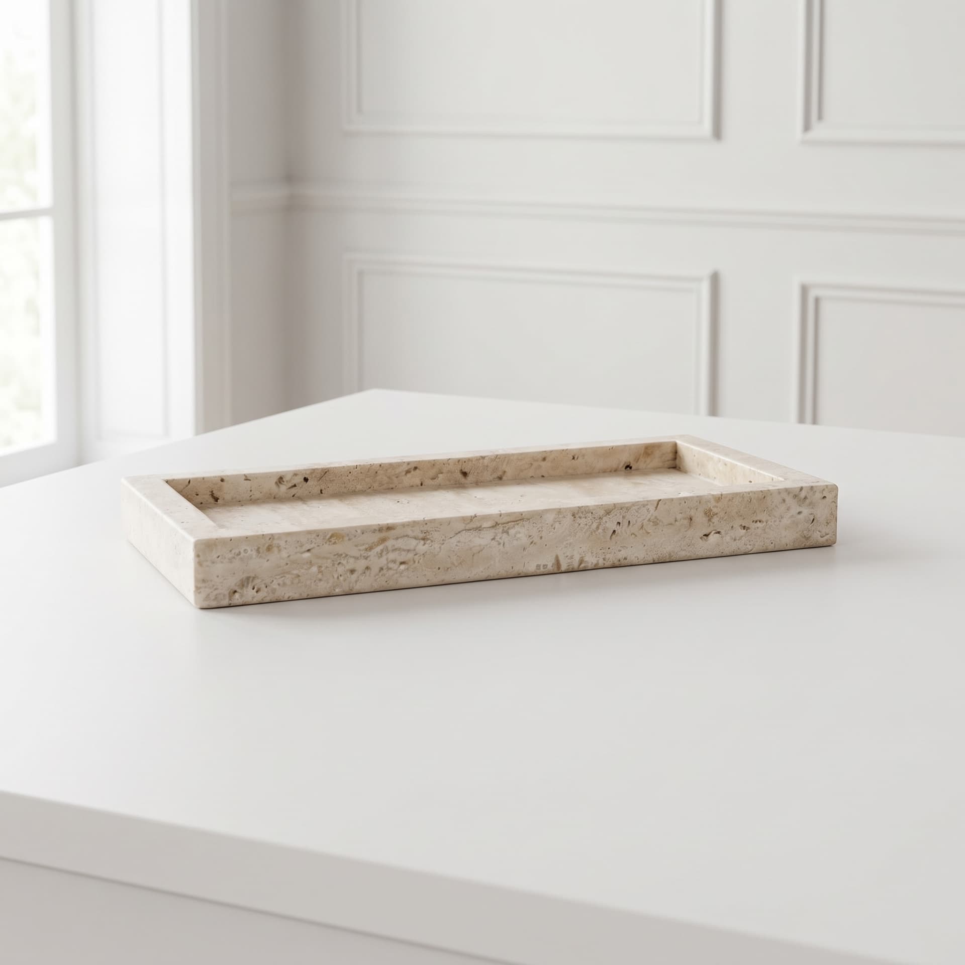 TINA - aflang bakke i travertin – Natursten - 30,5x15 cm