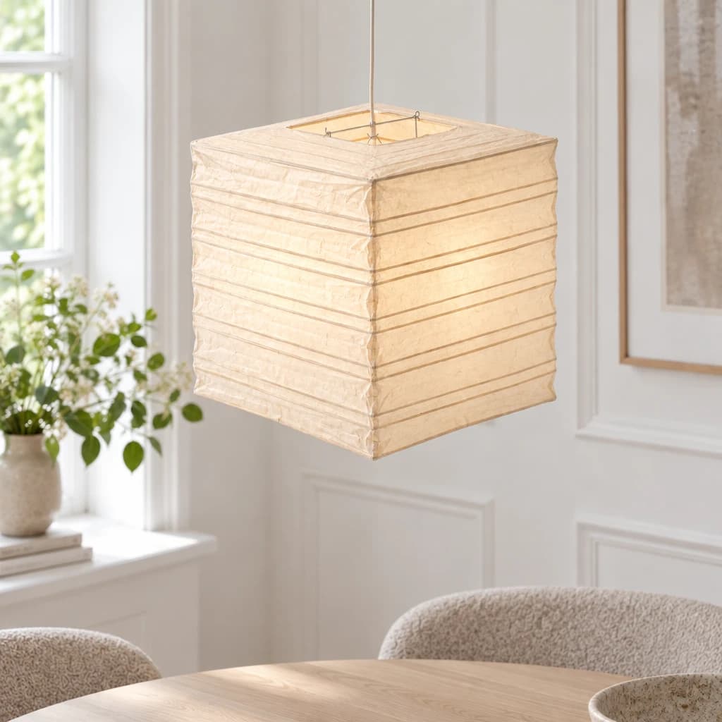Akari - Rispapirs lampe, firkantet - 32x32xH32 cm