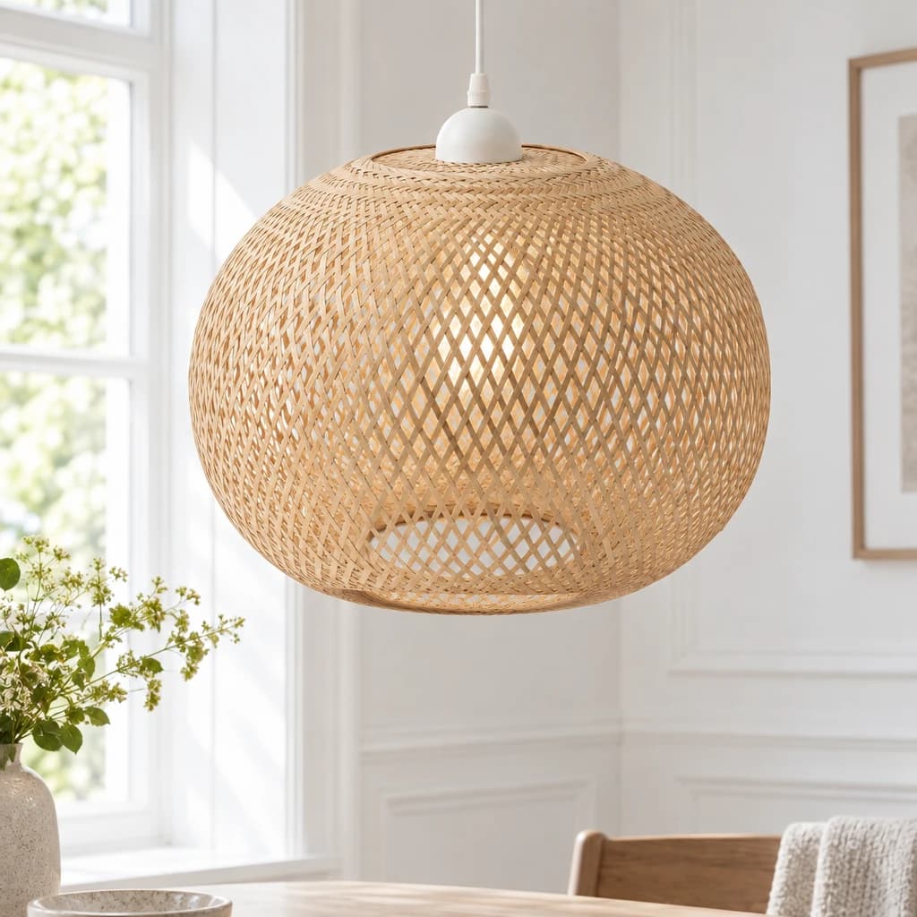 Bambus loftlampe - Ø45xH35 cm