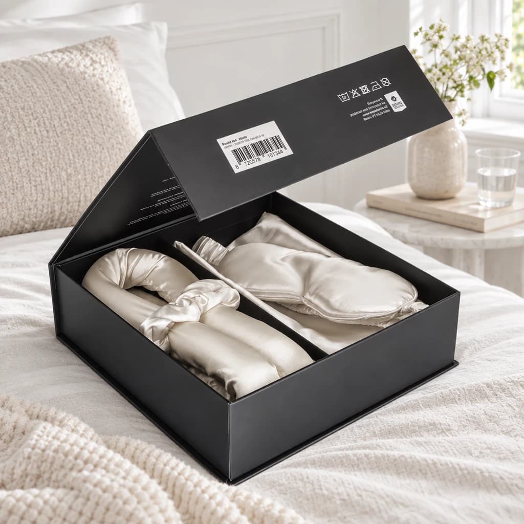BEAUTY BOX 4-dele- heatless curls, sleep mask, pillow case – Pearl