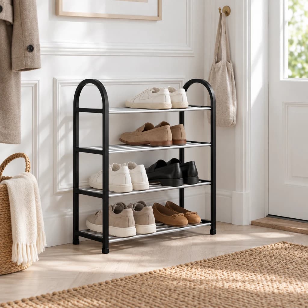 FELIX – Enkel skoreol med 4 hylder til 8 par sko - 51 cm