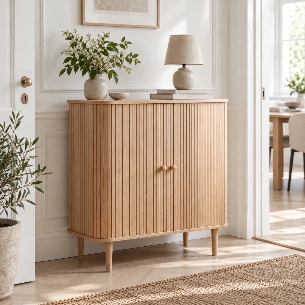 Skænk i fyrretræ med 2 låger - FSC® (80 cm)