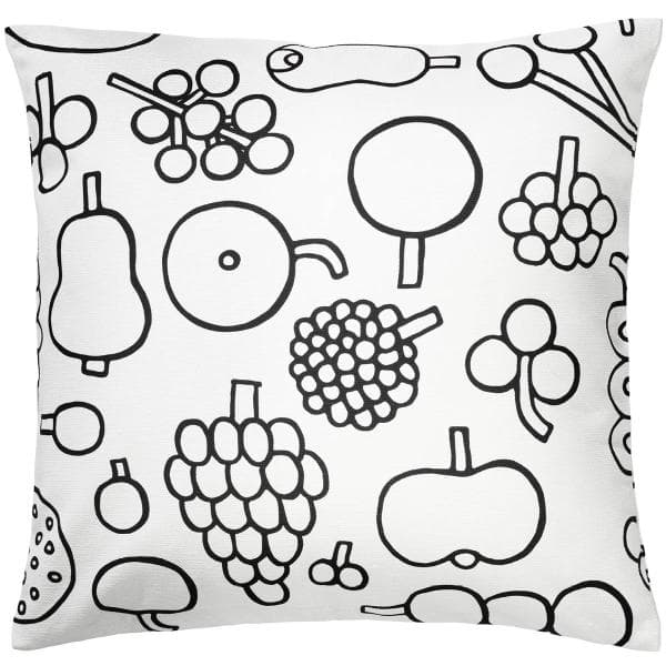 iittala - Oiva Toikka Collection putetrekk 47x47 cm frutta svart/hvit