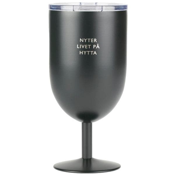 Pictureit - Termo ølglass nyter livet på hytta 40 cl svart