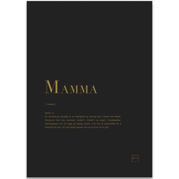 Pictureit - Poster mamma 30x40 cm svart