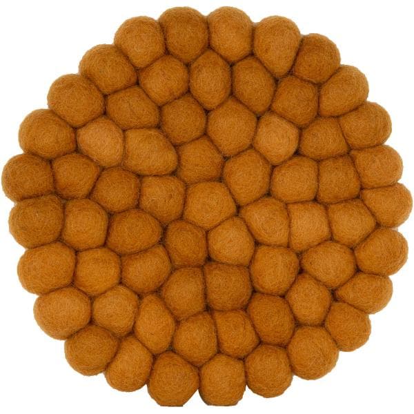 Holmen - Dakota gryteunderlag i ull 19x19x2,5 cm mørk sennep