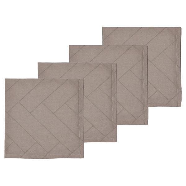 Södahl - Tiles damask tøyserviett 4 stk taupe