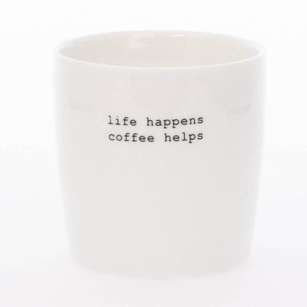 Sögne Home - Krus mini life happens 10 cl hvit