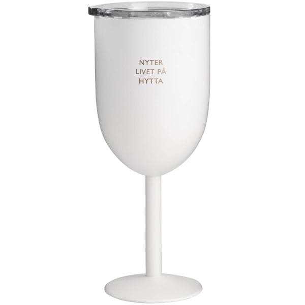 Pictureit - Termo vinglass nyter livet på hytta 40 cl hvit