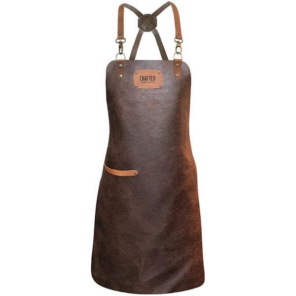 Crafted - Forkle i skinn med x-strap brun