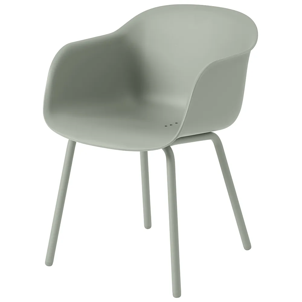Muuto, Fiber Outdoor Stol med armlæn Dusty Green