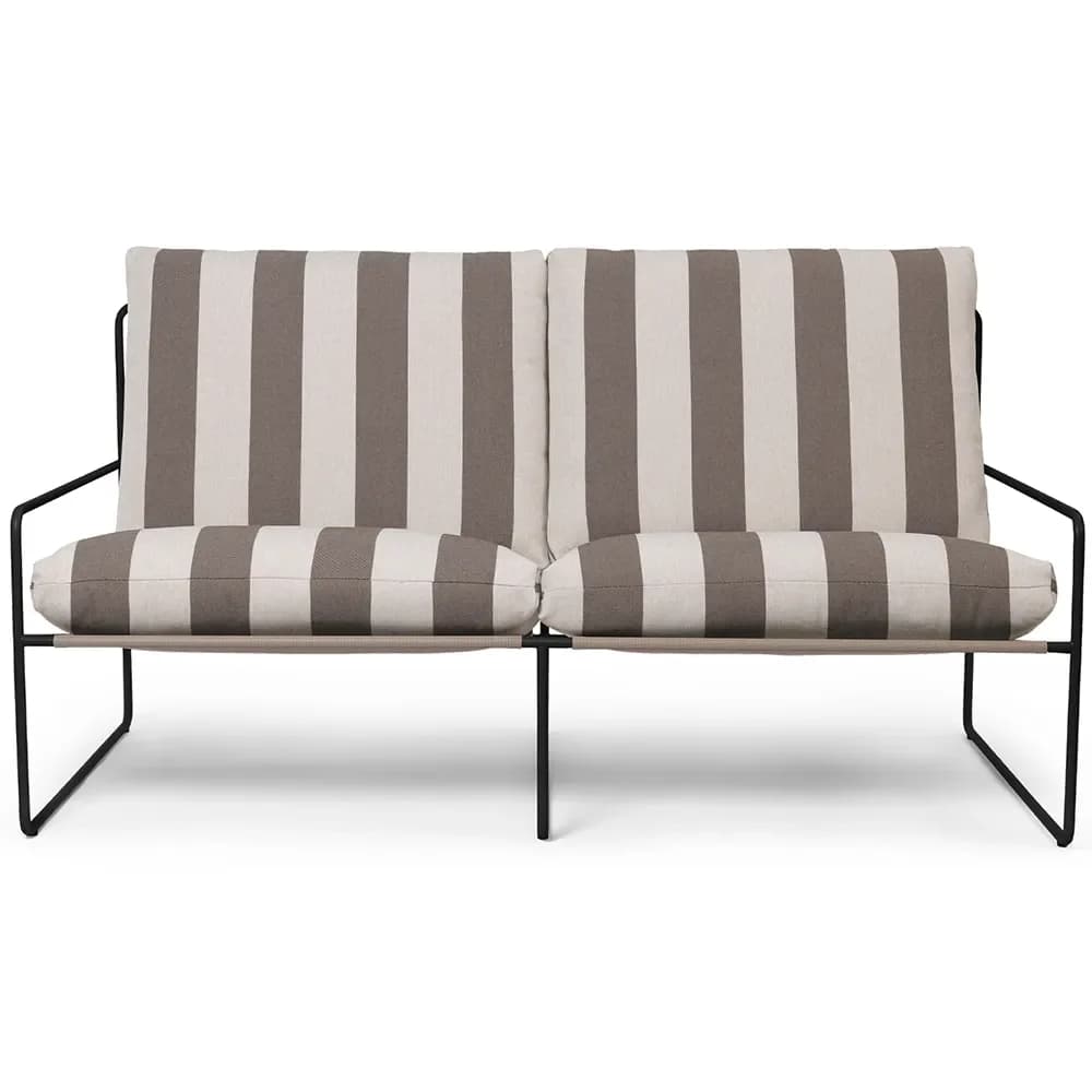 Ferm Living, Desert 2-personers sofa Stripe Black/Chocolate