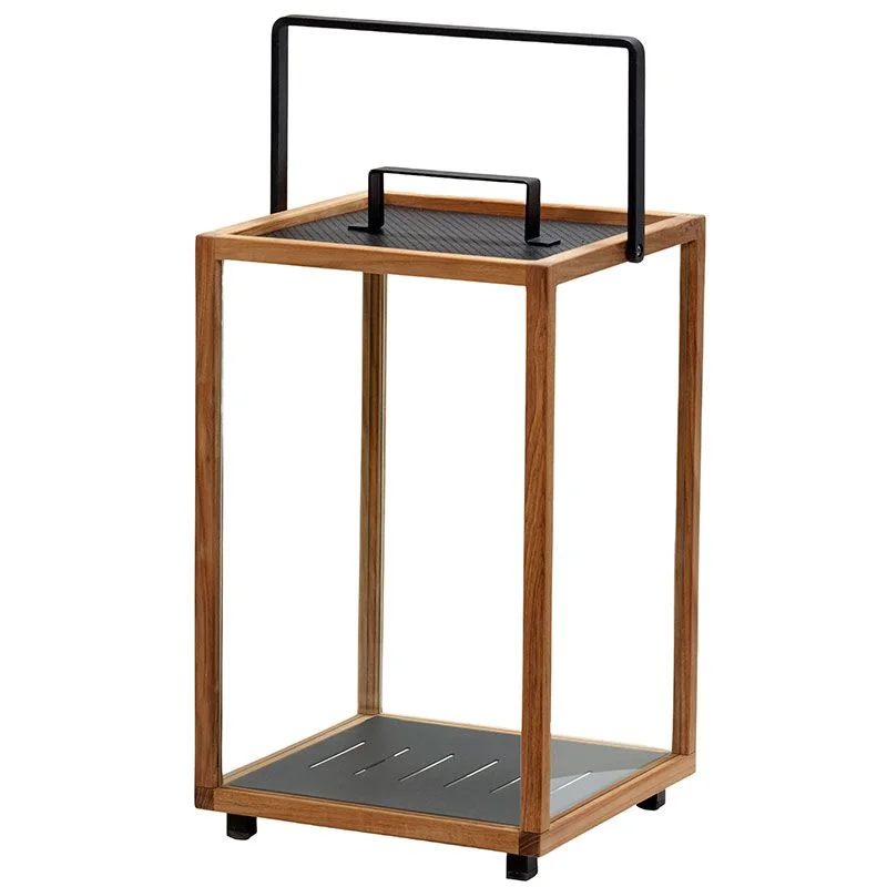 Cane-line, Fyrtårn lysestage stor Grå/Teak