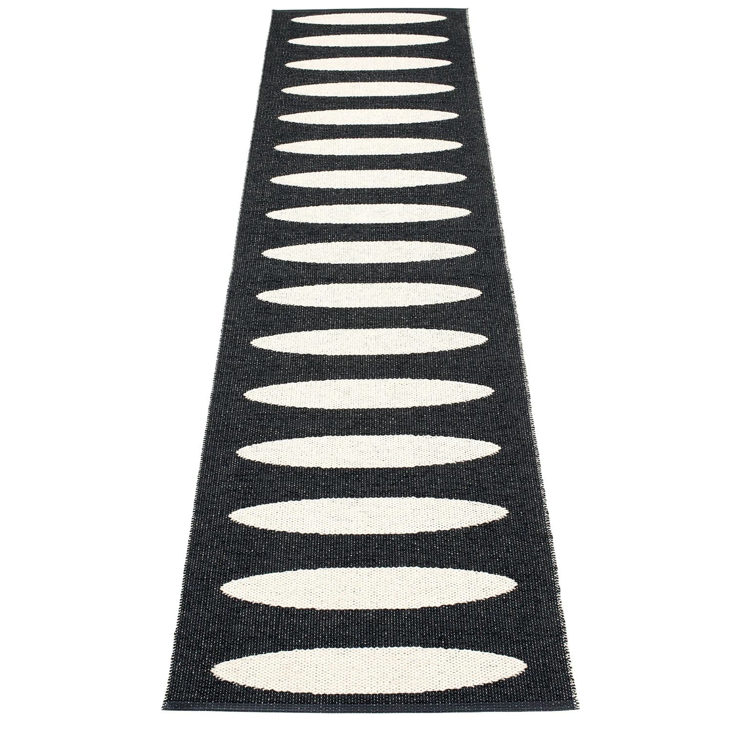 Pappelina, Ella tæppe 70x300 cm black / vanilla