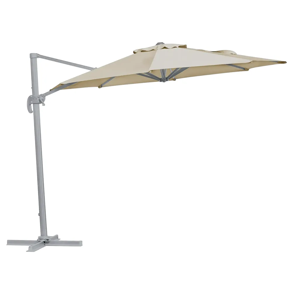 Brafab, Linz 300 cm frit hængende parasol Lysegrå/khaki