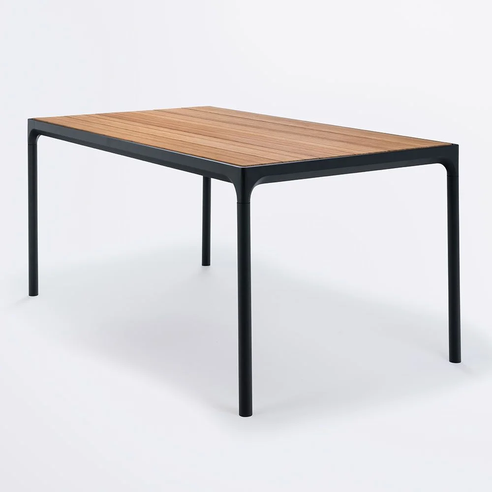 Houe, Four spisebord 160x90 cm sort/bambus aluminium