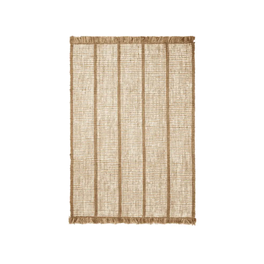 Ferm Living, Athens håndvævet jute-tæppe 140 x 200 cm – naturfarvet/offwhite
