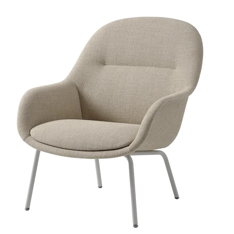Muuto Fiber Lounge lænestol med stålben Ecriture 240-grey