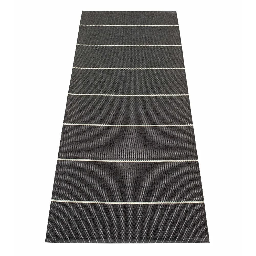 Pappelina, Lea tæppe Black/Misty Mint/Vanilla 70 x 225 cm