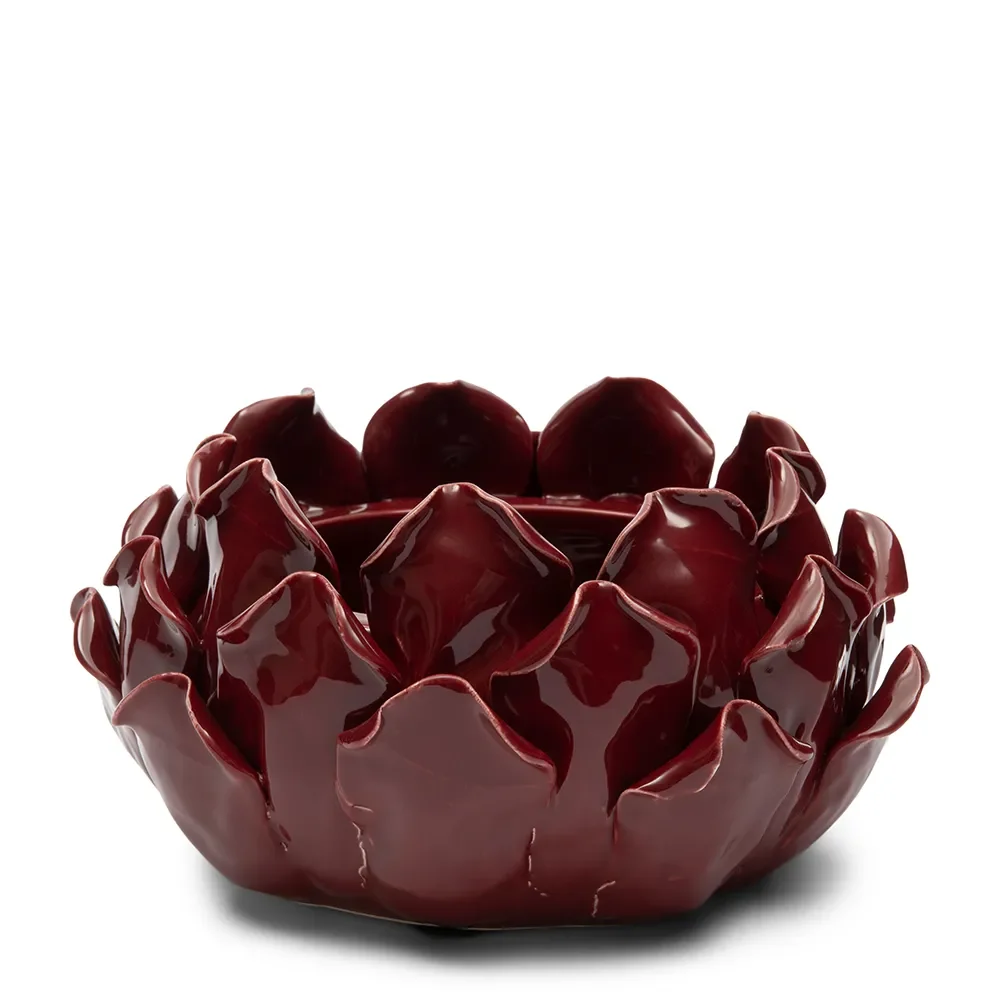 Riviera Maison, Lyseholder Artichoke Bowl Burgundy