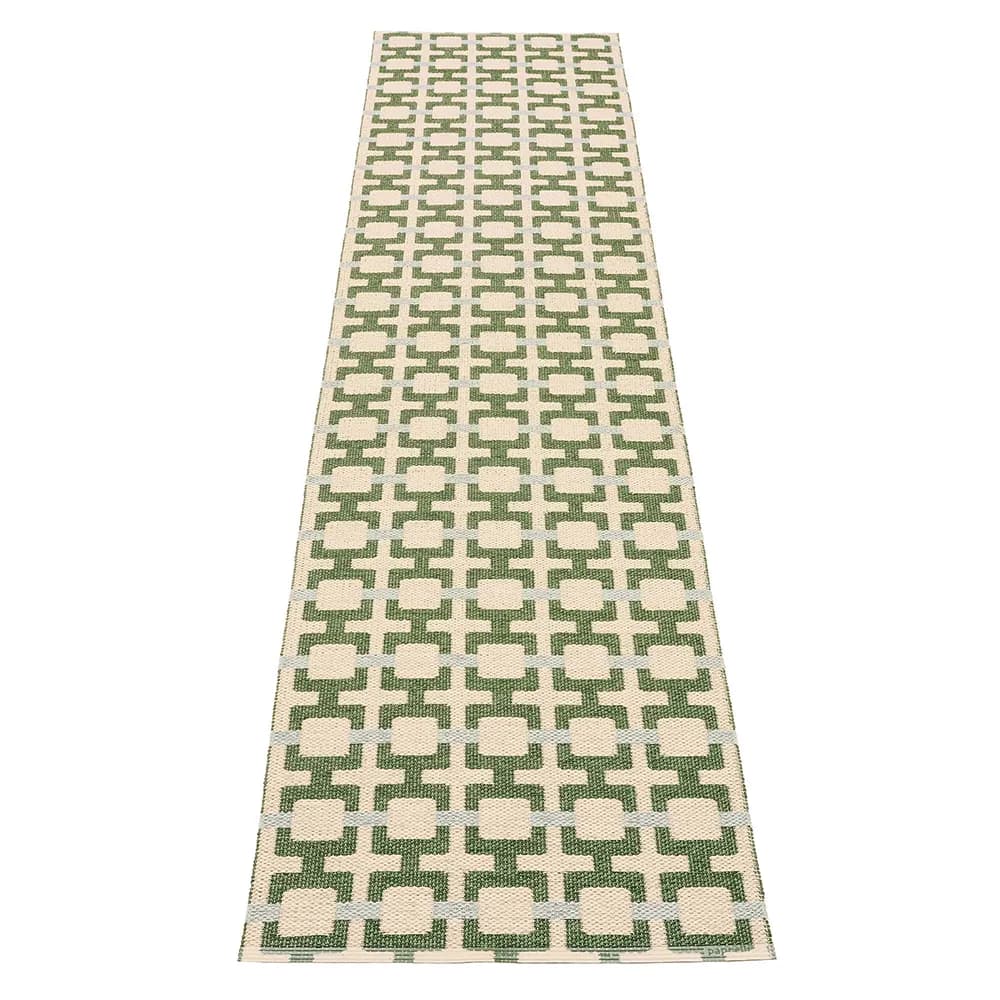 Pappelina, Tom tæppe Leaf/Cream/sage 70 x 300 cm