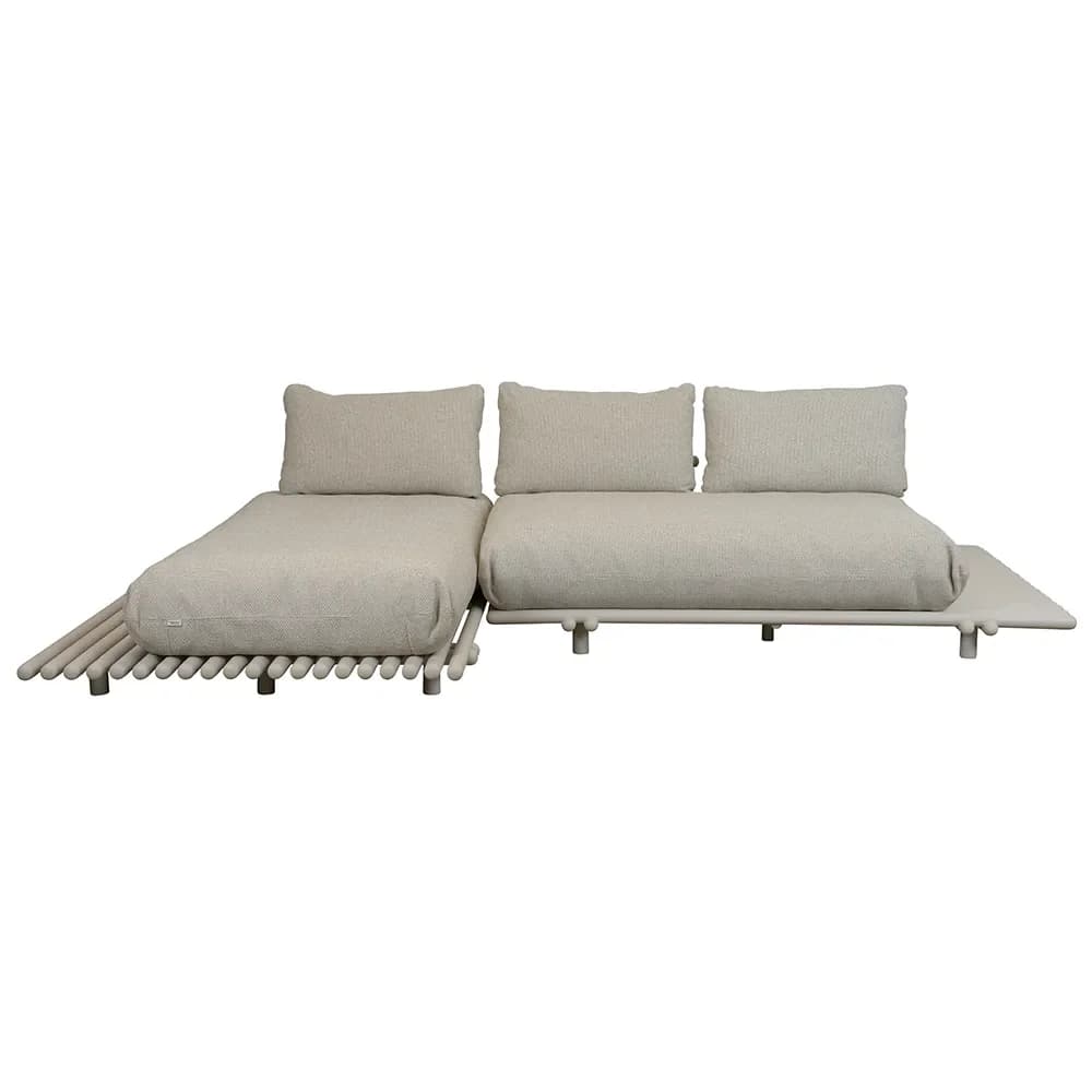 Cane-line, Sticks sofa m/chaiselong Alu/desert sand