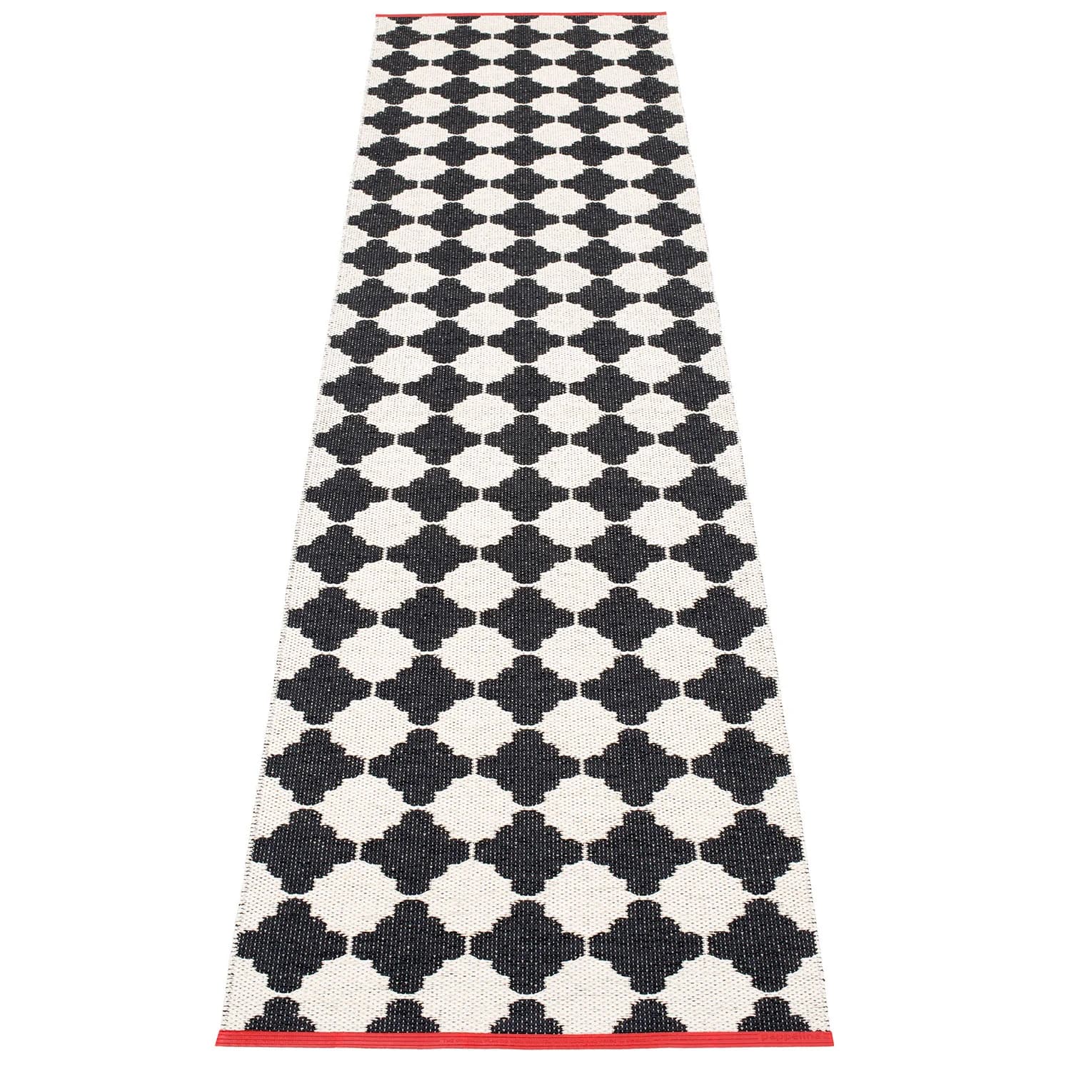 Pappelina, Marre tæppe 70x300 cm black / vanilla coral stripe