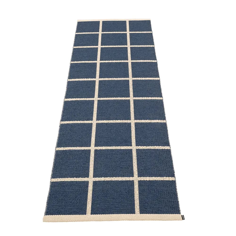 Pappelina, Vævet Tæppe Criss Dark Blue 70x225 cm