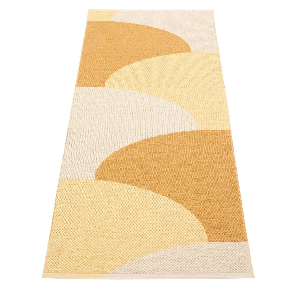 Pappelina, Hill tæppe Ochre/Pale yellow/Cream 70 x 180cm