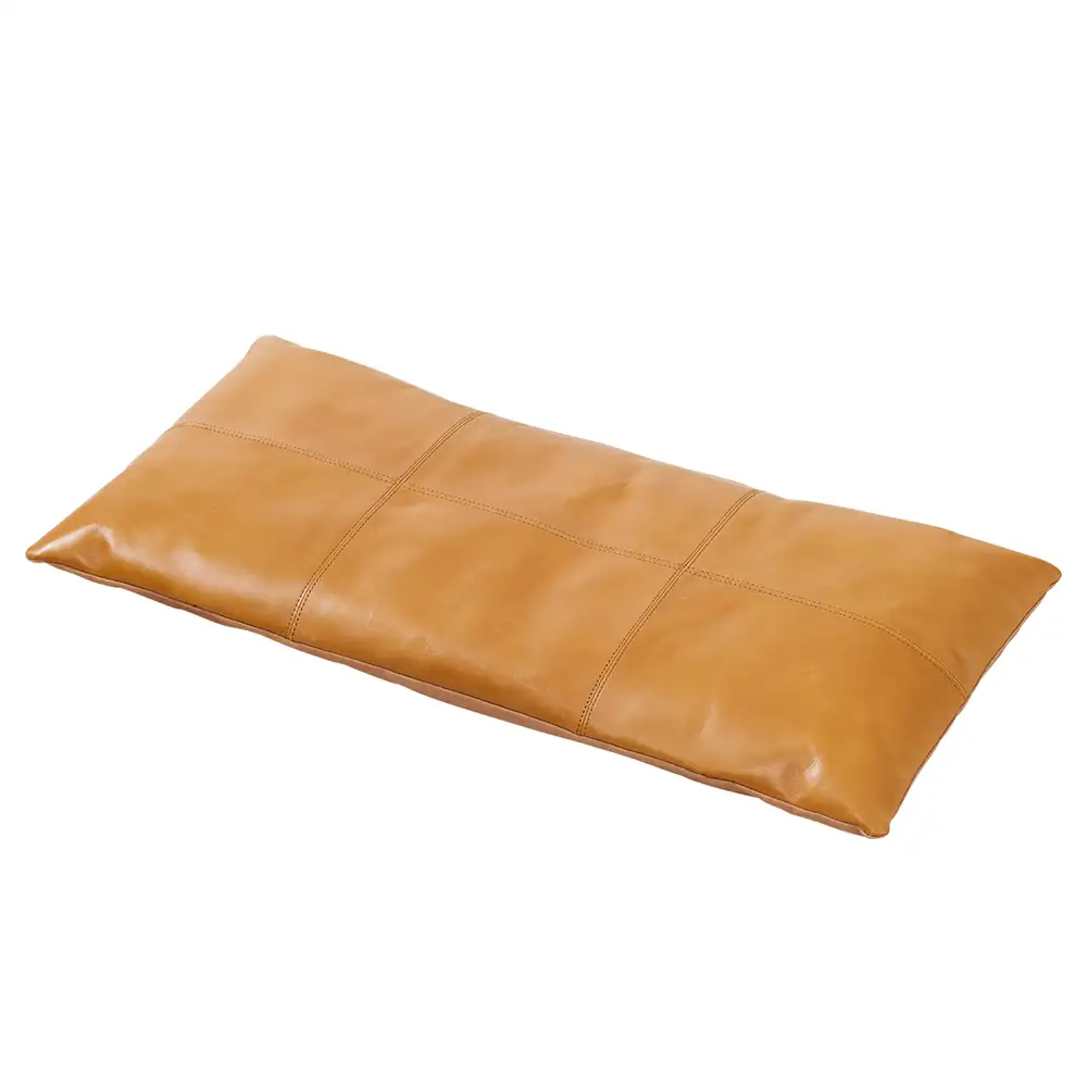 Cinas, Rib Pude 73 cm Brun læder