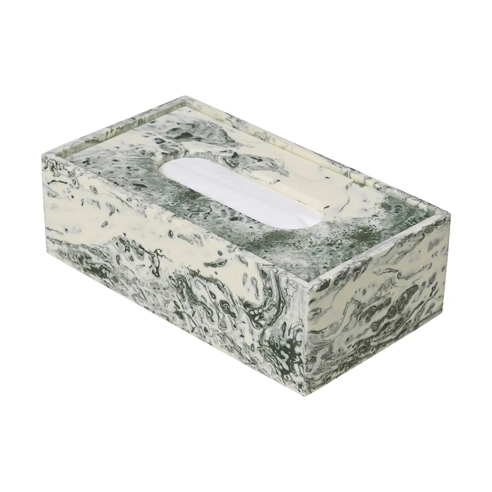 ferm LIVING - Mist Tissue Opbevaringsboks Emerald Off-White