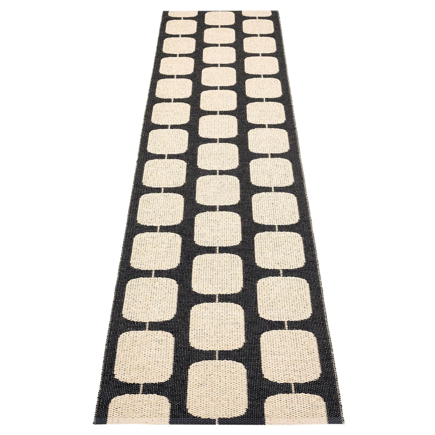 Pappelina, Sten tæppe 70x300 cm black / cream