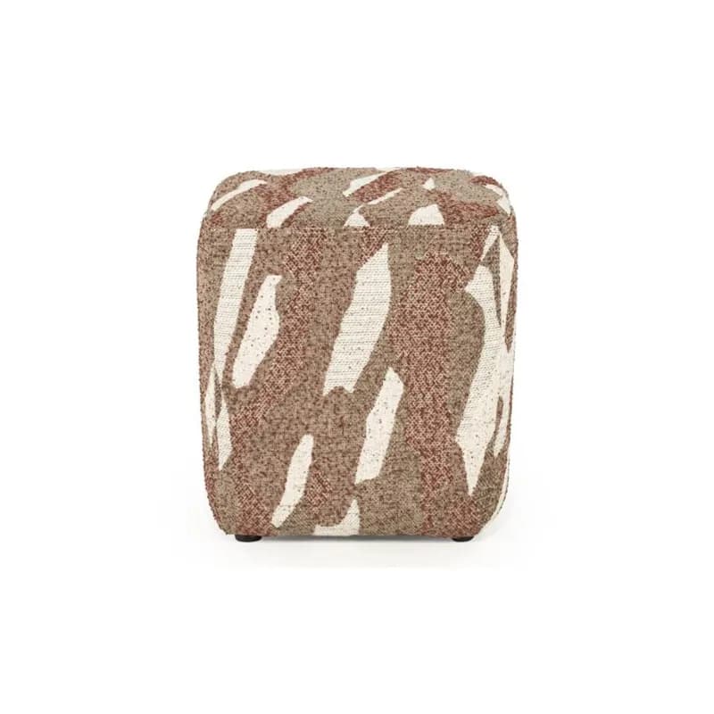 By-Boo, Pouf Rytm small - red 43x43x46 cm