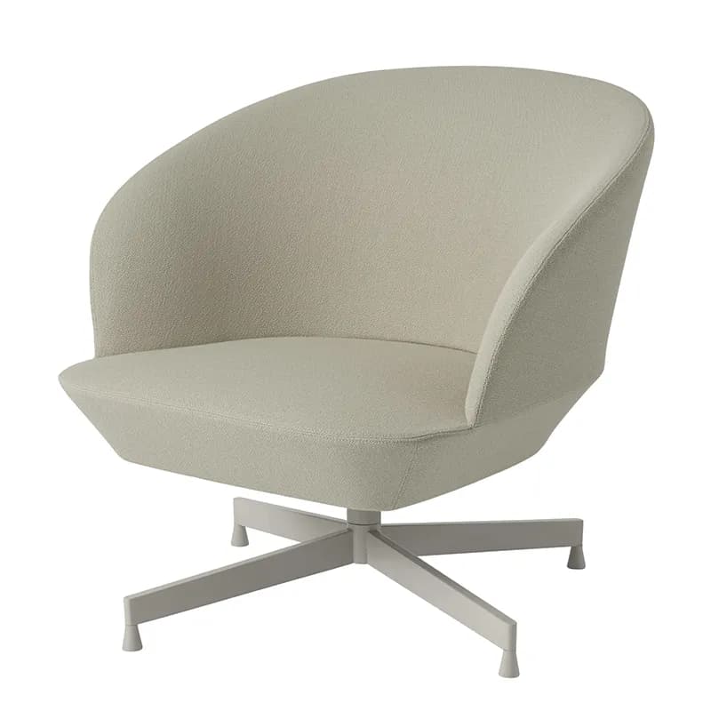 Muuto, Oslo Lounge Chair Swivel Base - Vidar 146 Grey