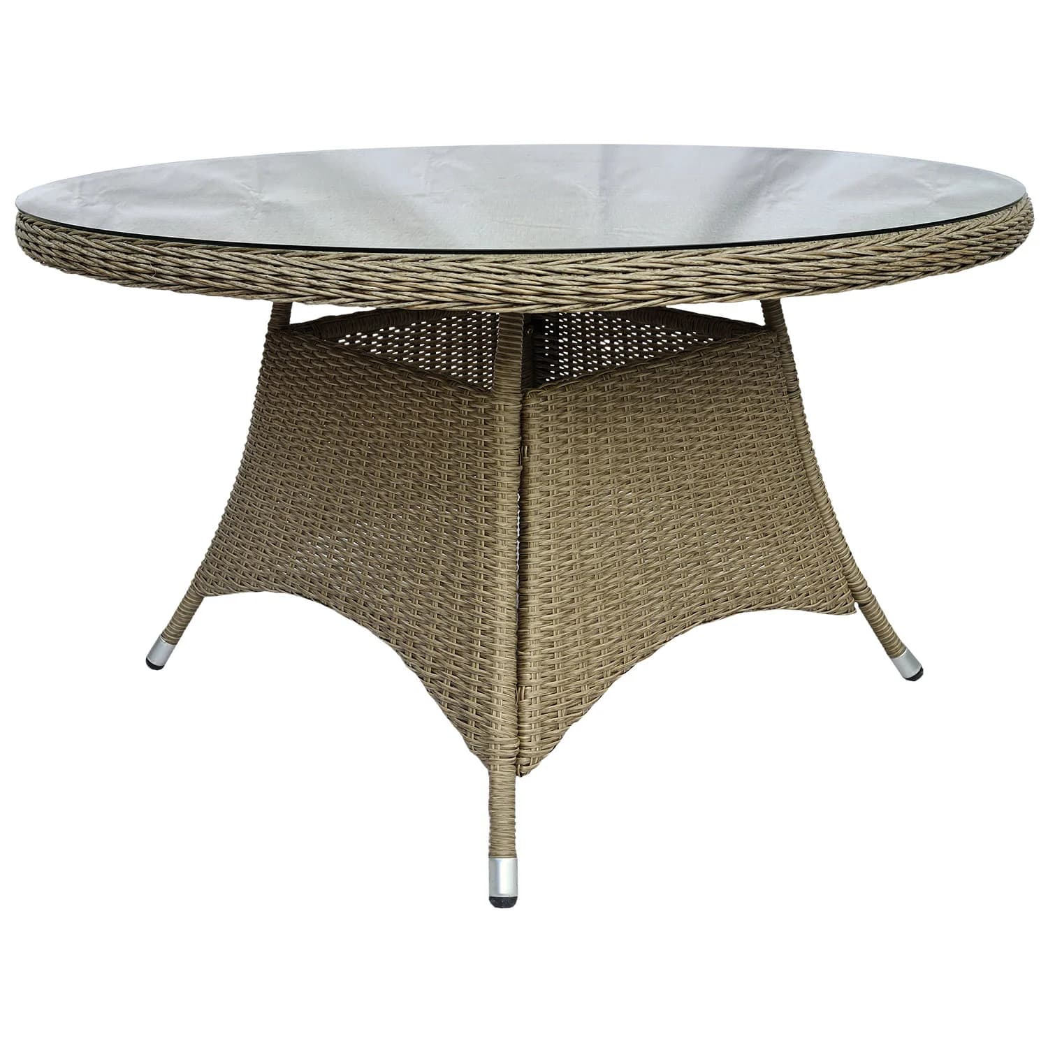 Brafab, Hornbrook Spisebord 150 cm Beige Polyrattan Inkl. Glas Brafab