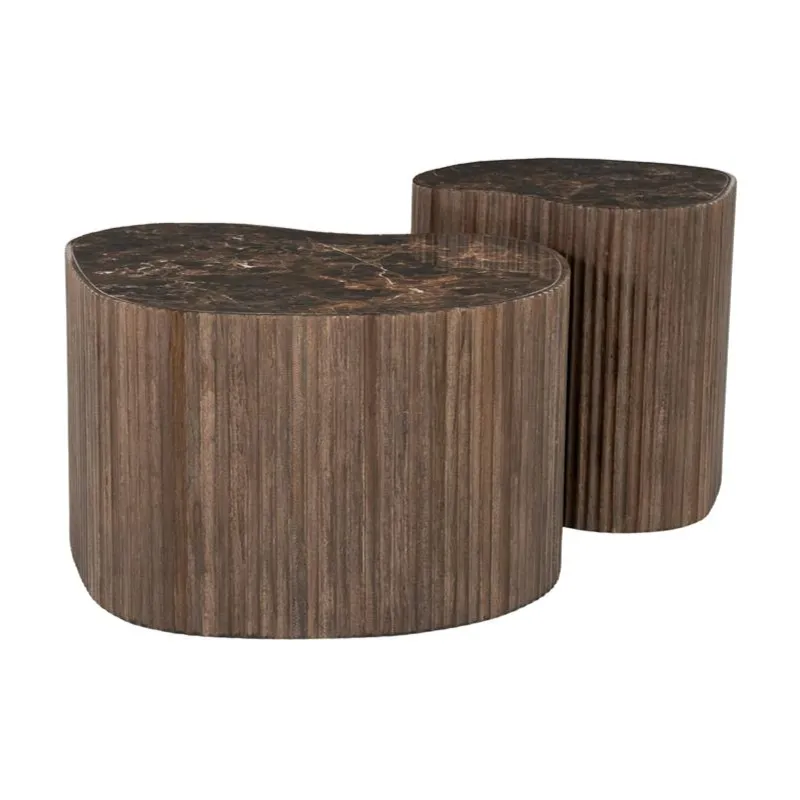 By-Boo, Nice (set of 2) 60x60x37 cm / 42x42x42 cm teak brun