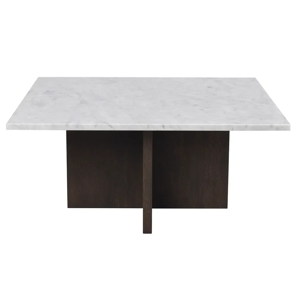 Rowico Home, Brooksville sofabord 90x90 cm hvid marmor/eg