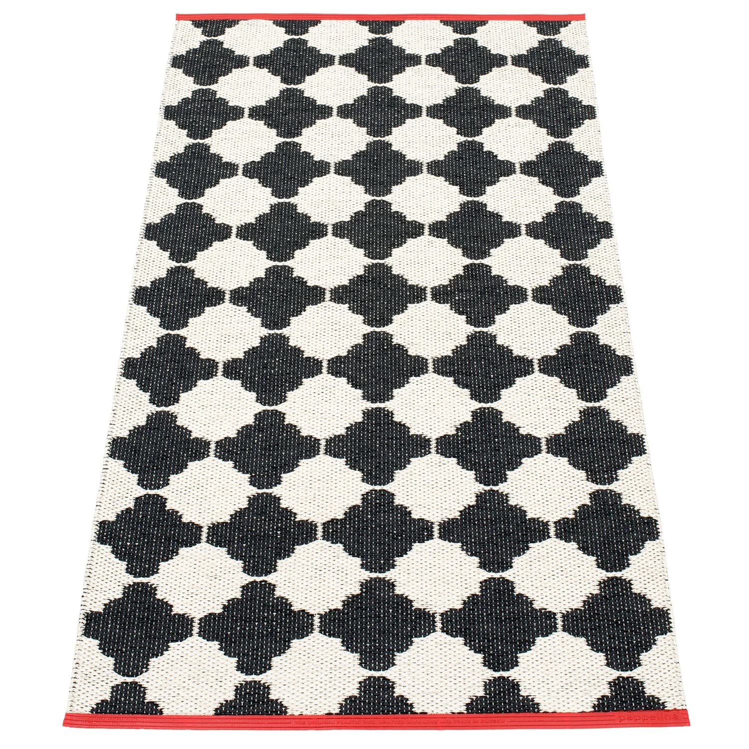Pappelina, Marre tæppe 70x150 cm black / vanilla coral stripe