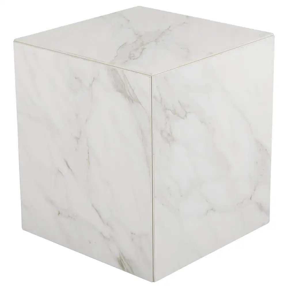 Brafab, Zten Sofabord 40x40 cm Hvid Marmorlook Brafab