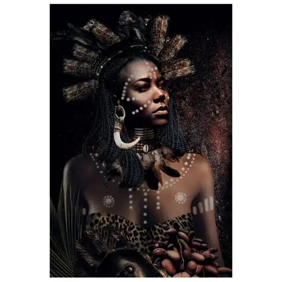 Artwood, Vægdekoration African Tribe Woman 80x120 cm Artwood