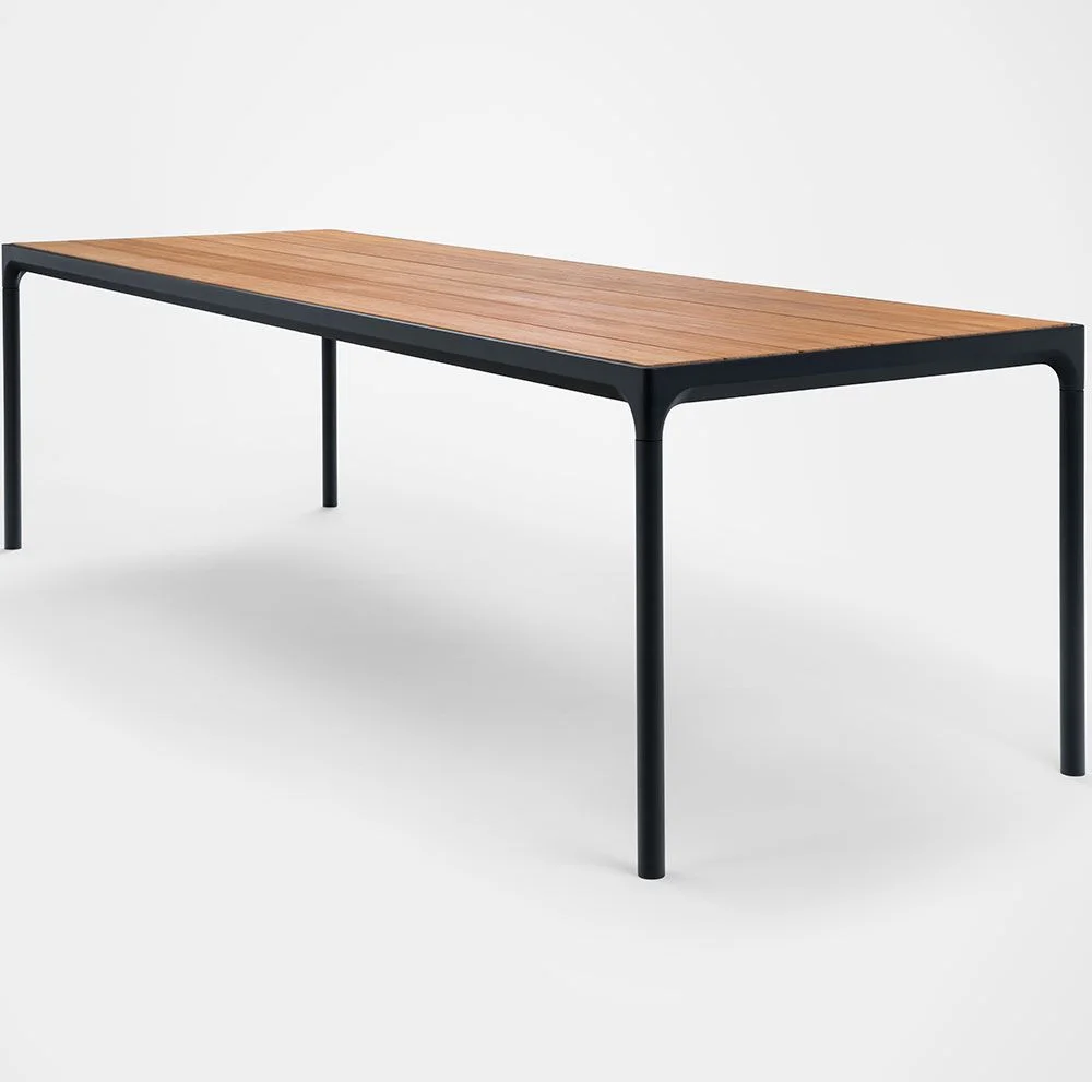 Houe, Four spisebord 210x90 cm sort/bambus aluminium